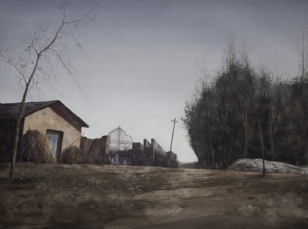 张劲松《四季歌》纸本水彩46x61cm2022年湖北